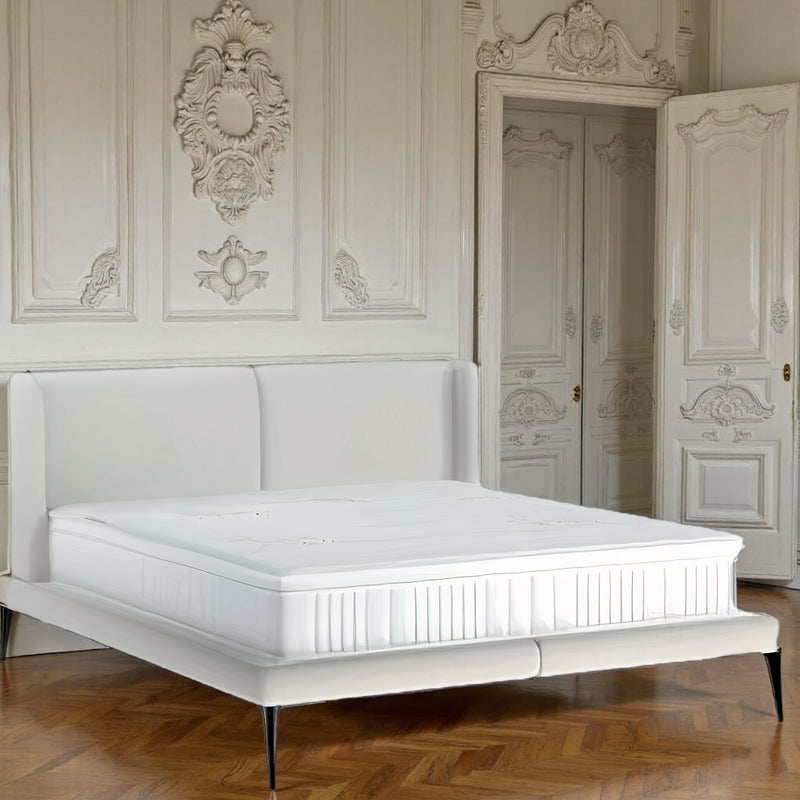 Aurora Luxe Boxspring Bed 180x200 cm – Verstelbaar & Stevig Platformbed met Houten Onderstel – Comfortabel Tweepersoonsbed – Modern Design
