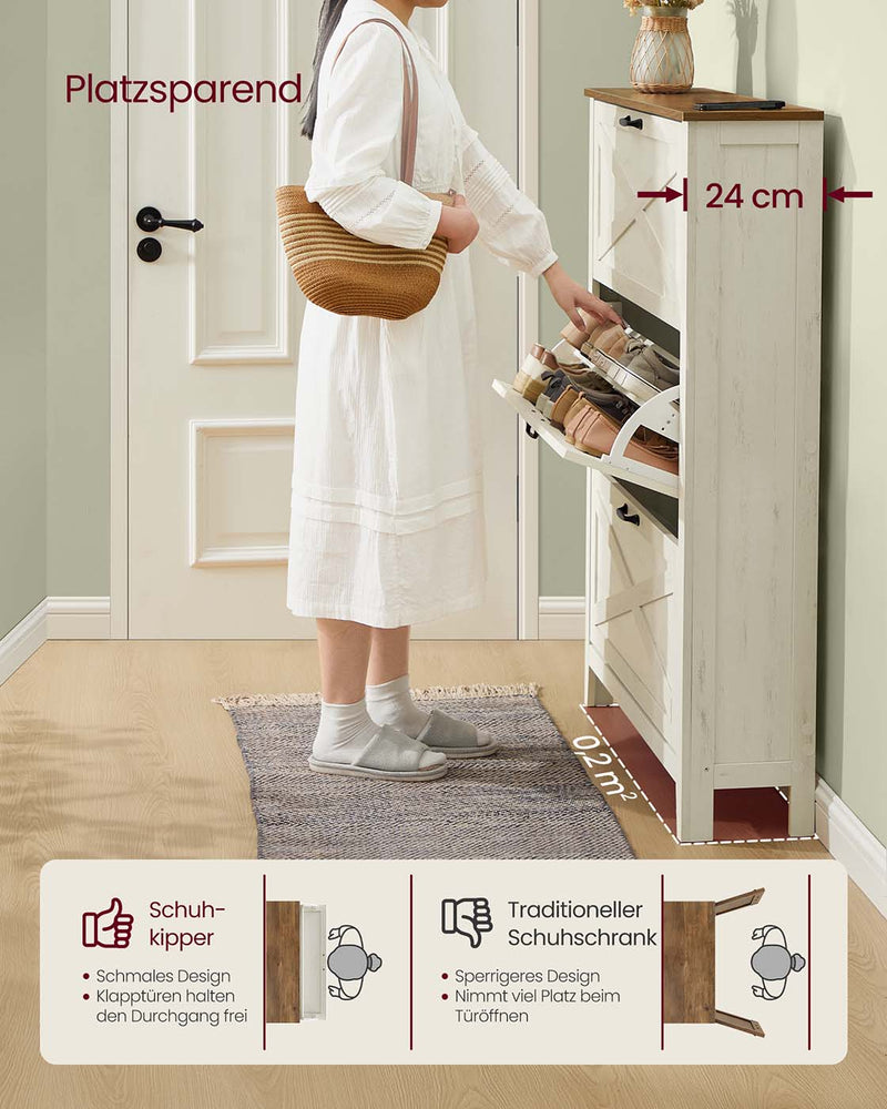LIRY Collectie - Schoenenkast met drie kleppen 6 cm