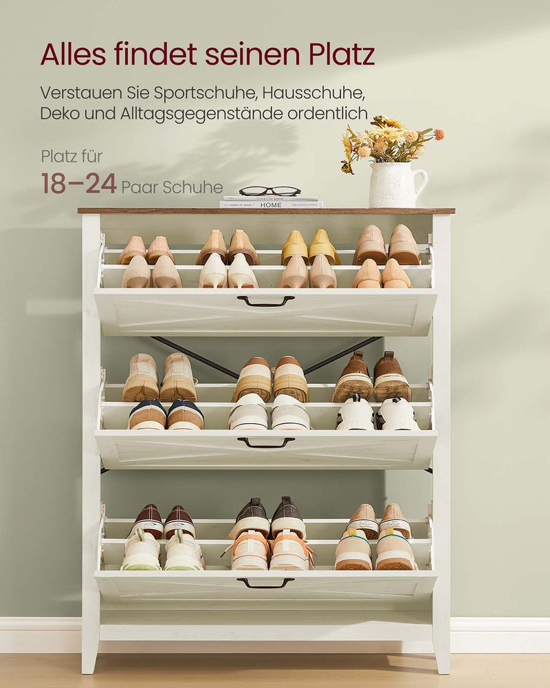 LIRY Collectie - Schoenenkast met drie kleppen 6 cm
