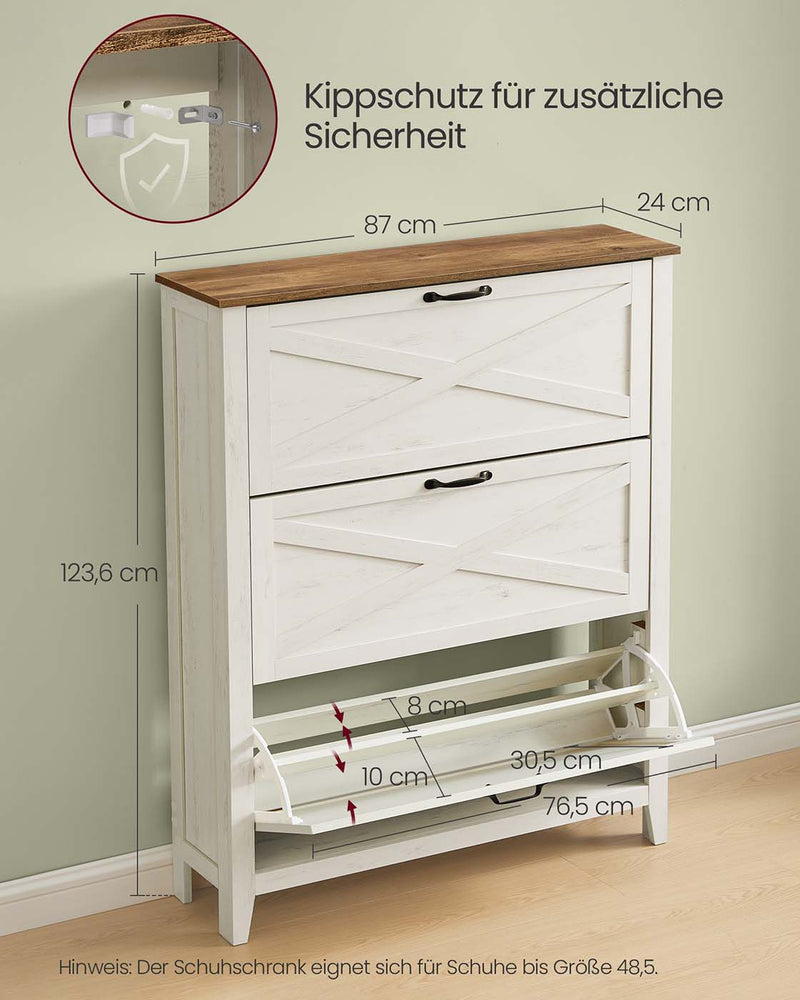 LIRY Collectie - Schoenenkast met drie kleppen 6 cm