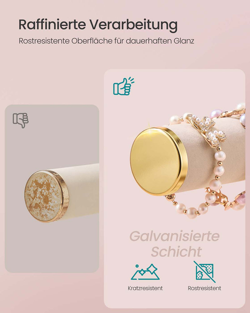 Sieradenhouder met drie armbandhouders en uitneembare ringhouder 6 cm
