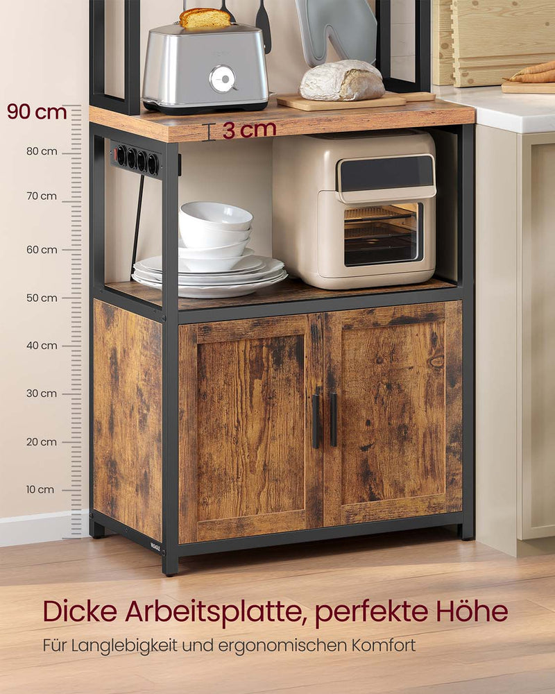 Keukenplank met stopcontacten en haken voor praktische opbergruimte 90 cm