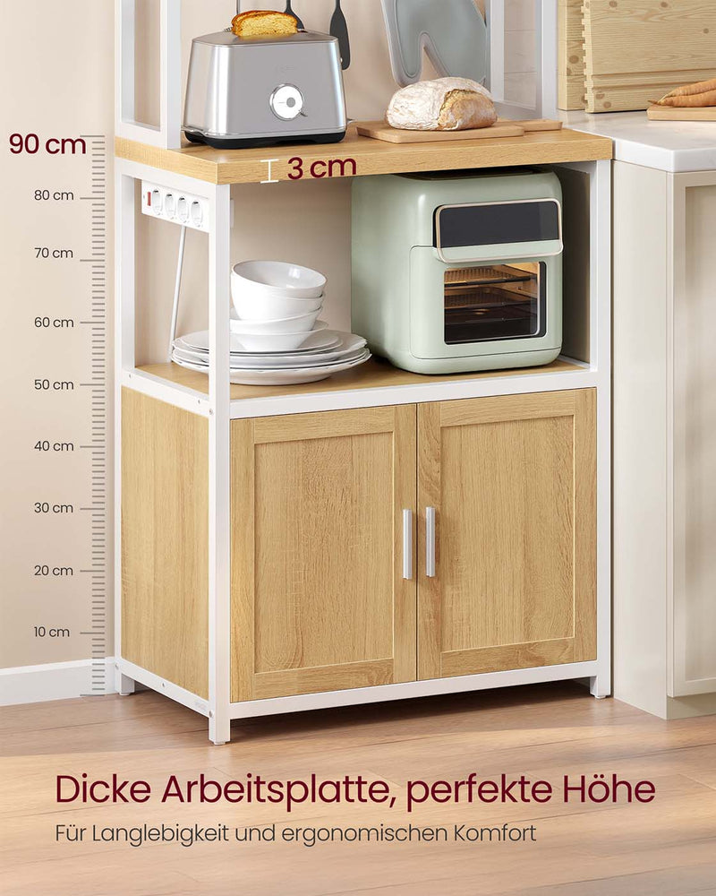 Keukenplank met stopcontacten en haken 90 cm