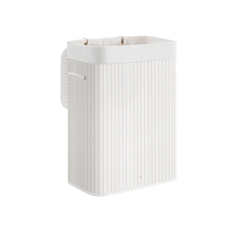 Wasmand met uitneembare waszak wit 40 x 30 x 60 cm