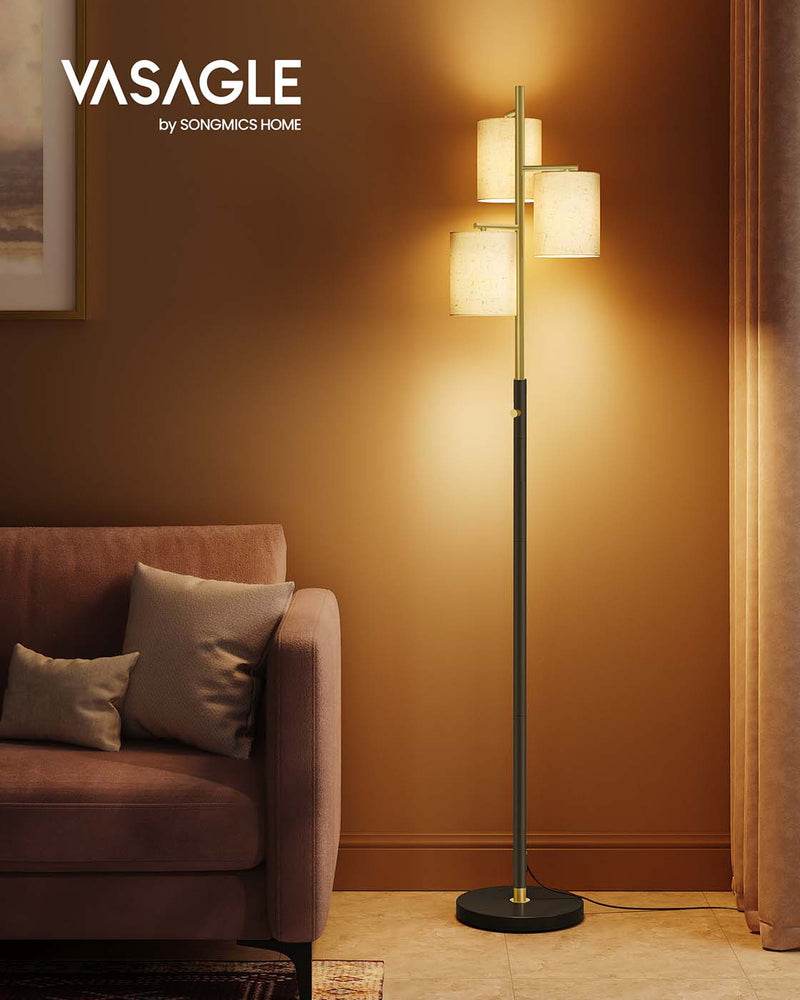 Staande lamp met drie lampen en instelbare helderheid 29 x 29 x 173 cm