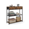 Smalle consoletafel met twee stoffen lades 24 x 76 x 80 cm - LNT092K01