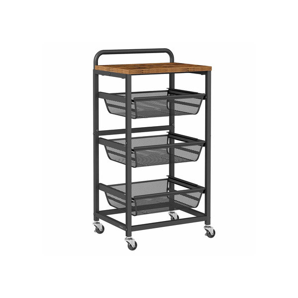 Serveerwagen met meerdere niveaus en uittrekbare manden 7 x 40 x 76 cm - LRC040K01