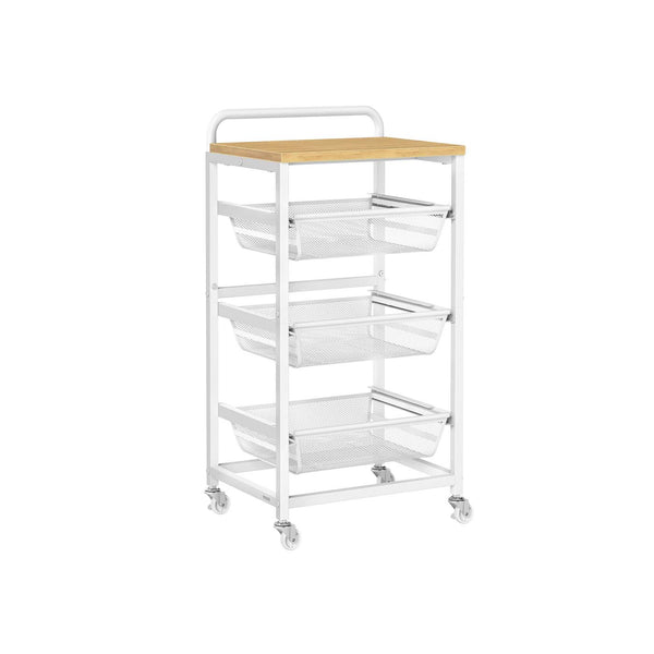 Serveerwagen met meerdere niveaus en uittrekbare manden 7 x 40 x 76 cm - LRC040Y01