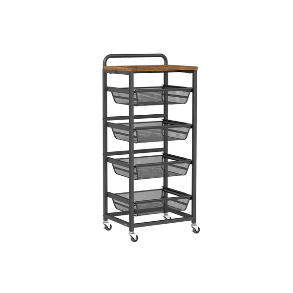 Serveerwagen met meerdere niveaus en uittrekbare manden 7 x 40 x 76 cm - LRC041K01