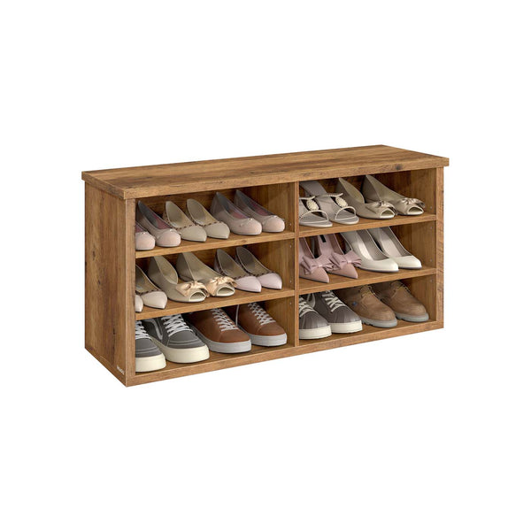 Schoenenbank met opbergruimte en verstelbare planken 5 x 100 x 50 cm - LSB036K01