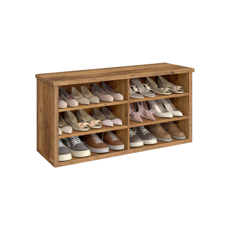 Schoenenbank met opbergruimte en verstelbare planken 5 x 100 x 50 cm - LSB036K01