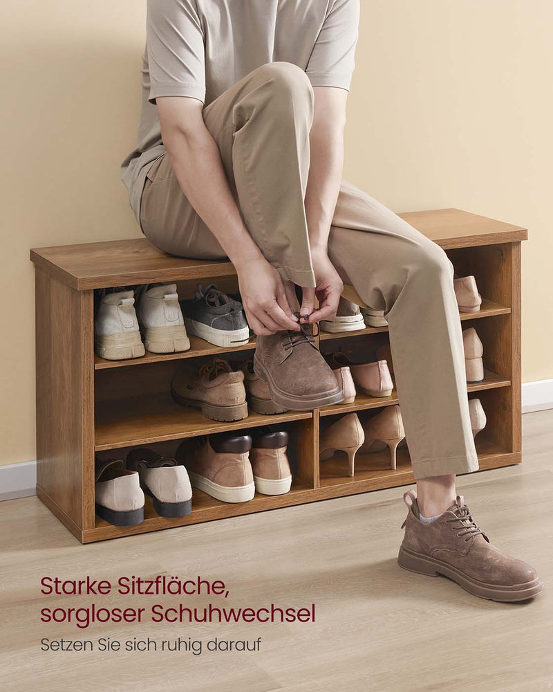 Schoenenbank met opbergruimte en verstelbare planken 5 x 100 x 50 cm - LSB036K01