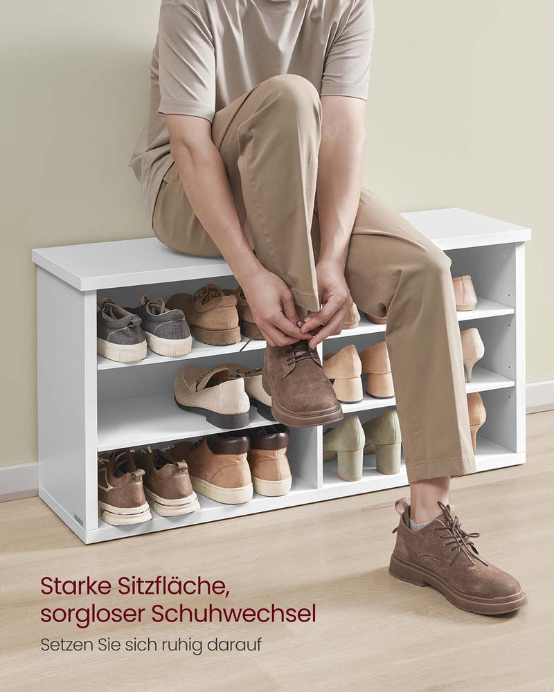 Schoenenbank met opbergruimte en verstelbare planken 5 x 100 x 50 cm - LSB036W01