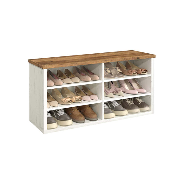 Schoenenbank met opbergruimte en verstelbare planken 5 x 100 x 50 cm - LSB036W02