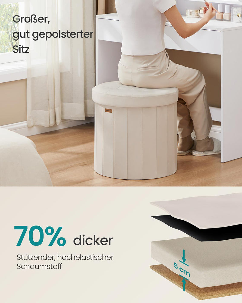 Ronde kruk met opbergruimte en afneembaar deksel 46 cm - LSF608L01
