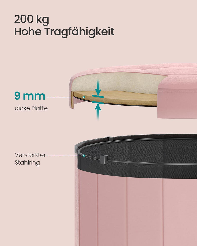 Ronde kruk met opbergruimte en afneembaar deksel 46 cm - LSF608R01