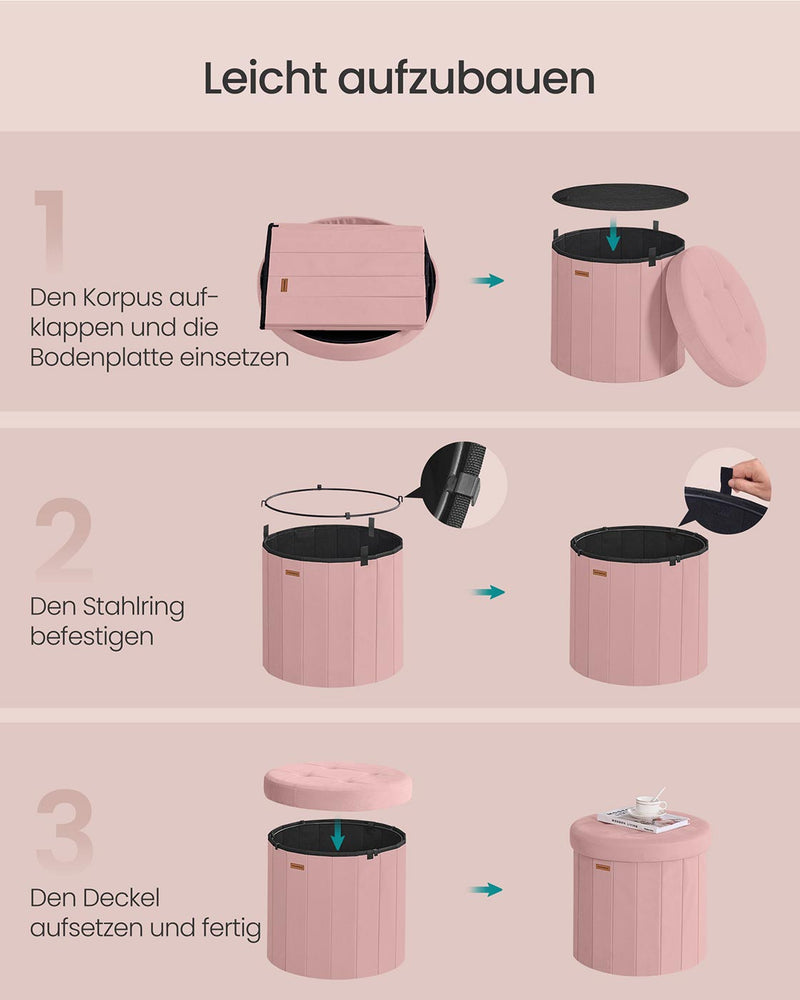 Ronde kruk met opbergruimte en afneembaar deksel 46 cm - LSF608R01