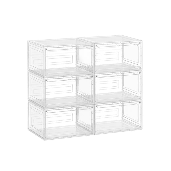 Stapelbare kunststof schoenendozen met deur en transparante optiek 2 cm - LSP506W01