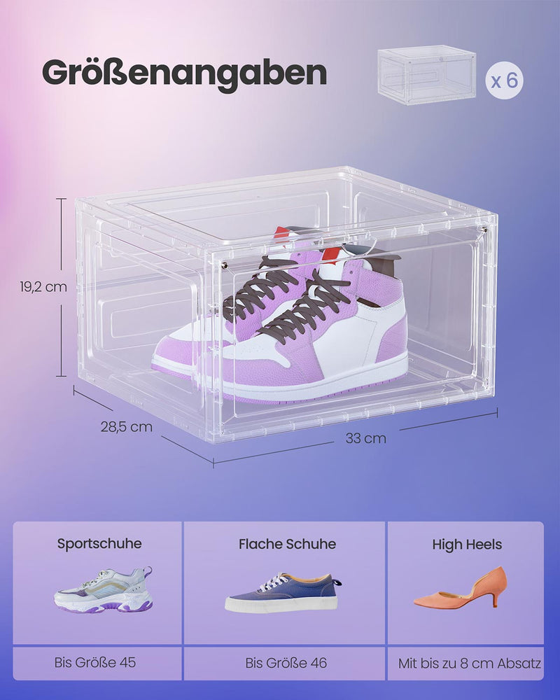 Stapelbare kunststof schoenendozen met deur en transparante optiek 2 cm - LSP506W01