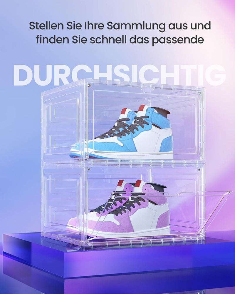 Stapelbare kunststof schoenendozen met deur en transparante optiek 2 cm - LSP508W01