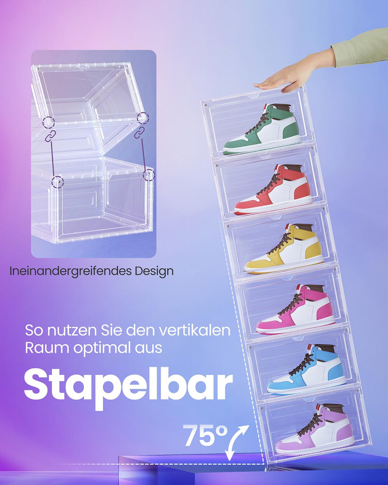 Stapelbare kunststof schoenendozen met deur en transparante optiek 2 cm - LSP508W01