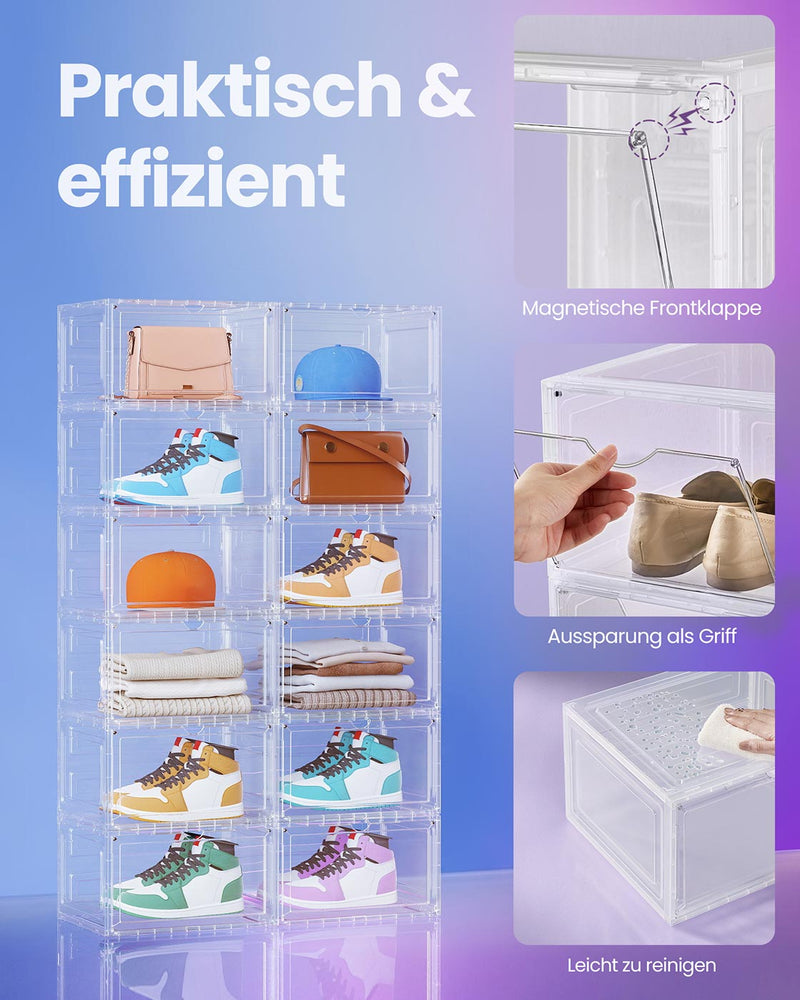 Stapelbare kunststof schoenendozen met deur en transparante optiek 2 cm - LSP508W01