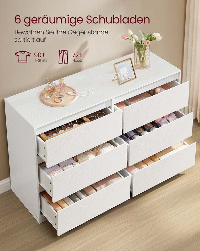 Kailyn slaapkamerkast met zes laden 4 x 75 cm - LTS616W01