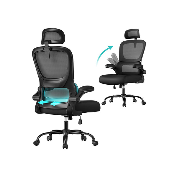 Ergonomische bureaustoel met mesh-stof en opklapbare armleuningen - OBN041B01