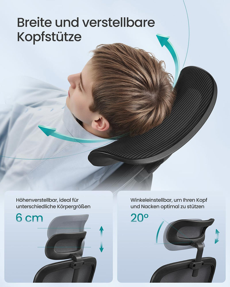 Ergonomische bureaustoel met mesh-stof en opklapbare armleuningen - OBN041B01