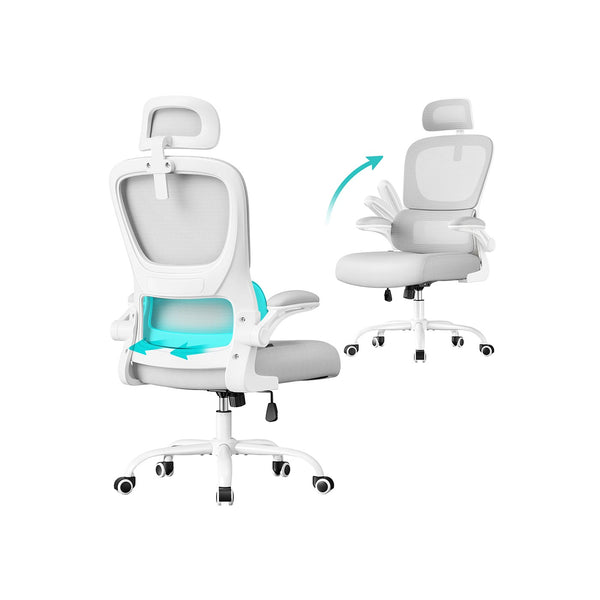 Ergonomische bureaustoel met mesh-stof en opklapbare armleuningen - OBN041G01