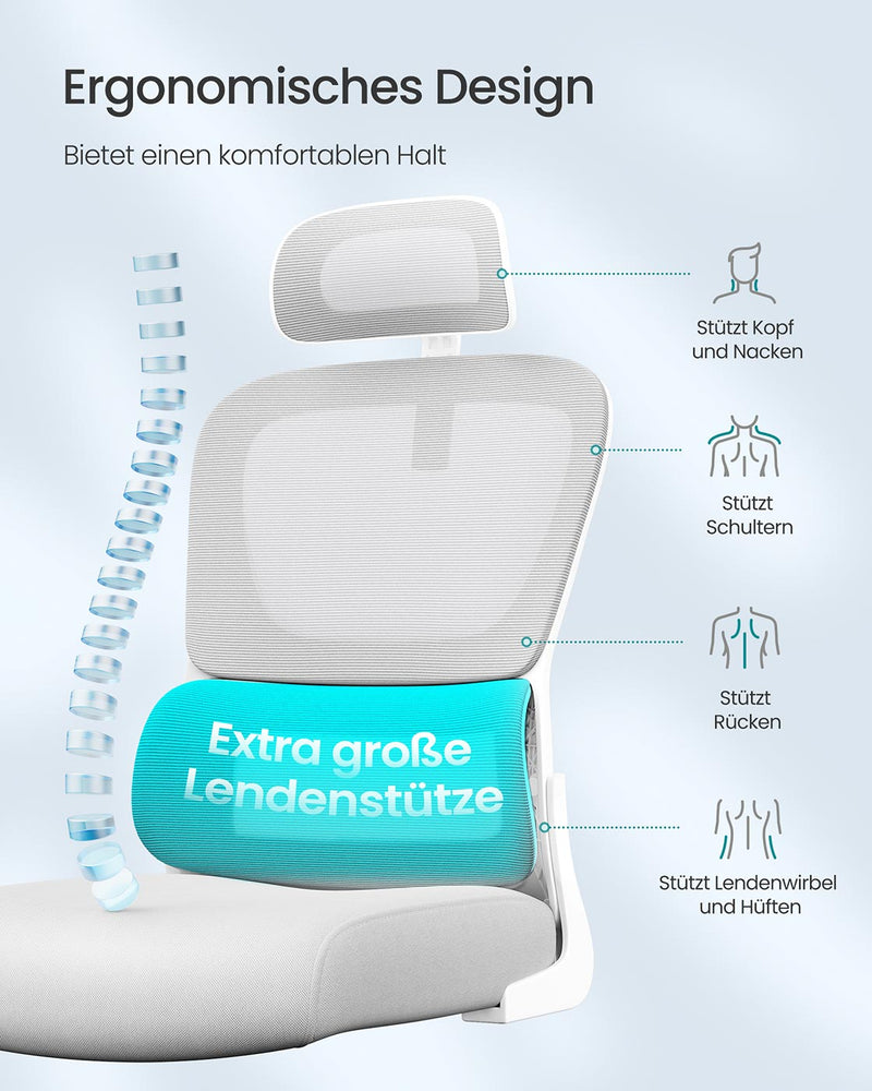 Ergonomische bureaustoel met mesh-stof en opklapbare armleuningen - OBN041G01