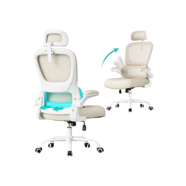 Ergonomische bureaustoel met mesh-stof en opklapbare armleuningen - OBN041L01