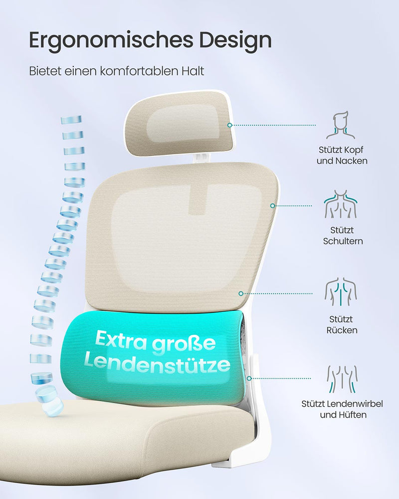 Ergonomische bureaustoel met mesh-stof en opklapbare armleuningen - OBN041L01