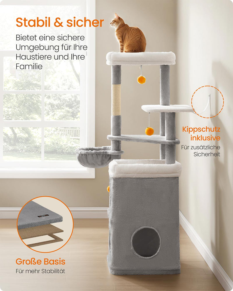 Kattenboom met meerdere niveaus, grotten en platforms voor katten 152 cm - PCT007G01