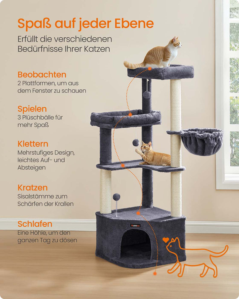 Krabpaal met grote holte en diverse speel- en ligplekken 7 cm - PCT009G02