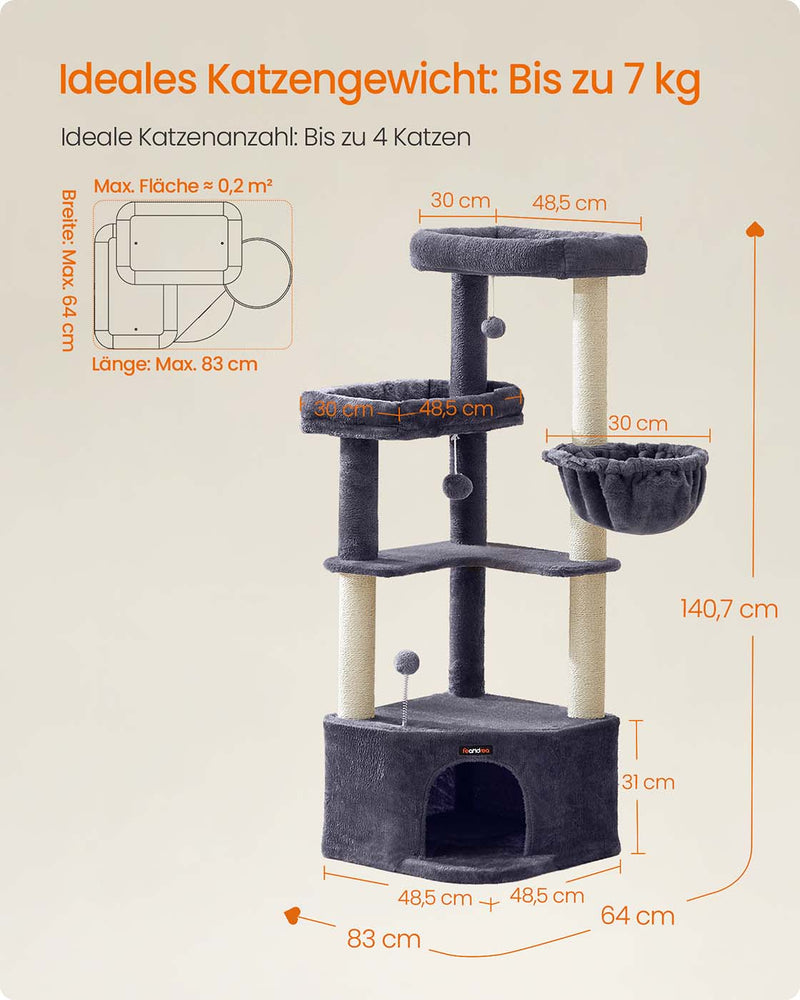 Krabpaal met grote holte en diverse speel- en ligplekken 7 cm - PCT009G02