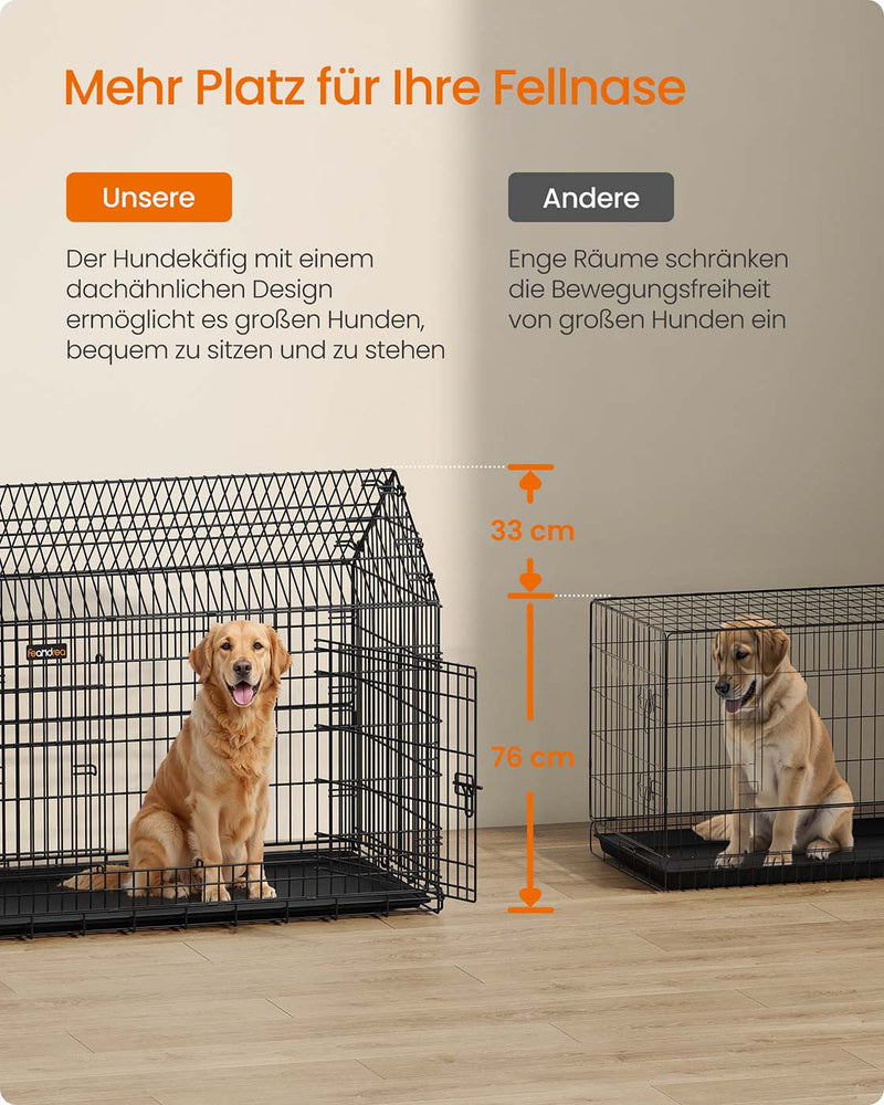 Opvouwbare hondenkooi met dubbele deur voor grote honden 5 x 109 cm