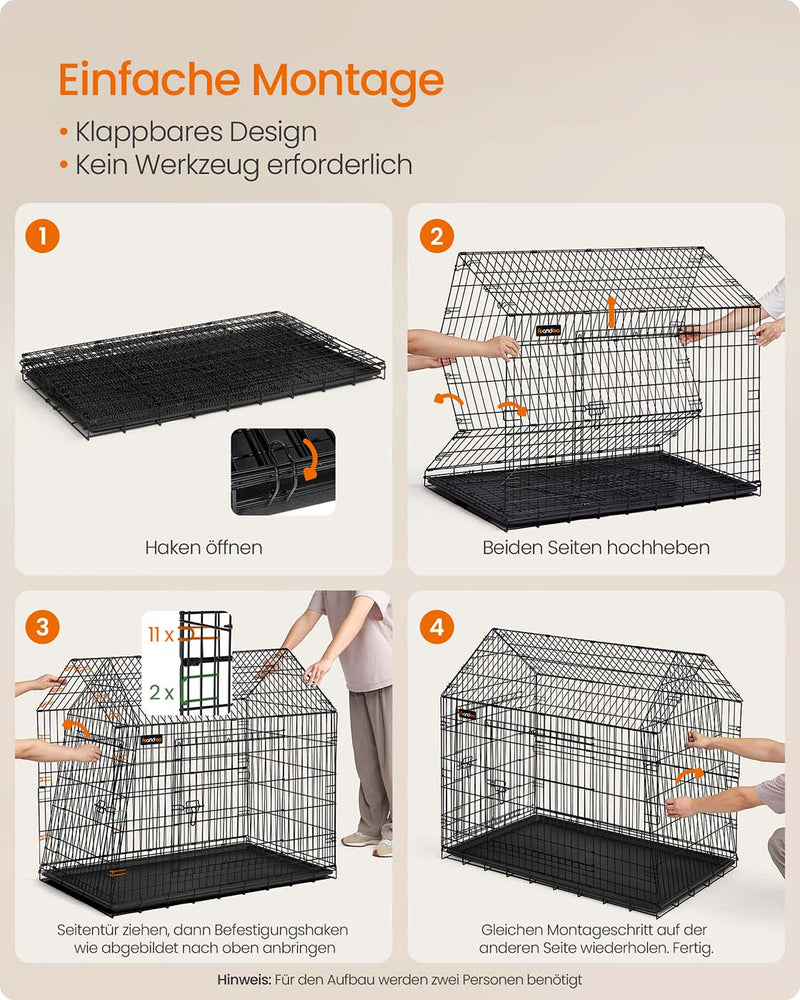 Opvouwbare hondenkooi met dubbele deur voor grote honden 5 x 109 cm