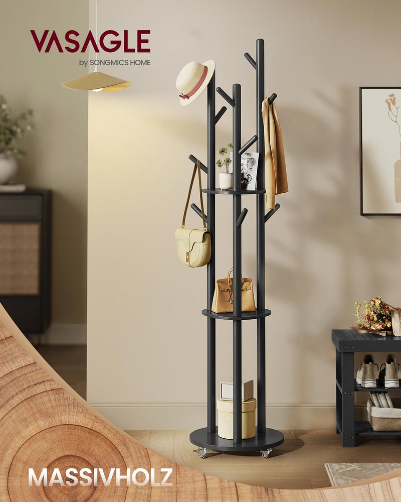 Kapstok met massief houten haken en planken 40 cm - RCR023B01