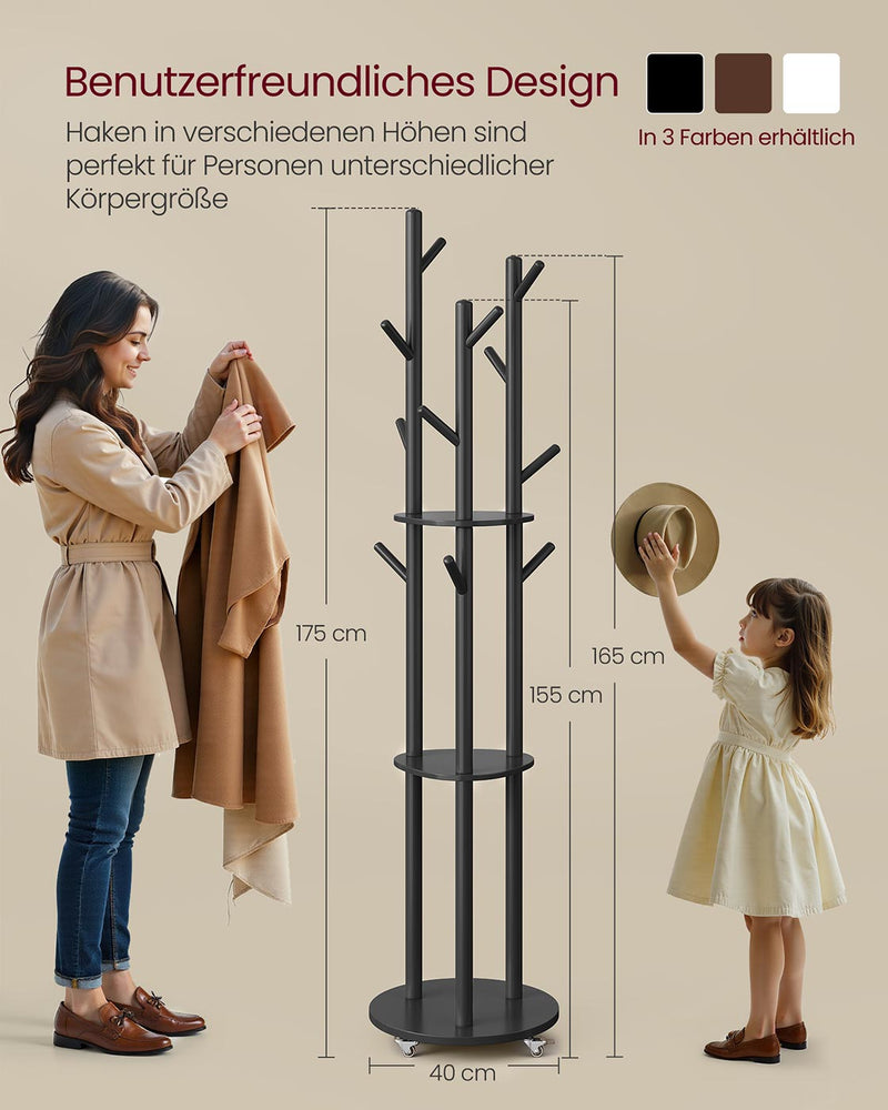 Kapstok met massief houten haken en planken 40 cm - RCR023B01