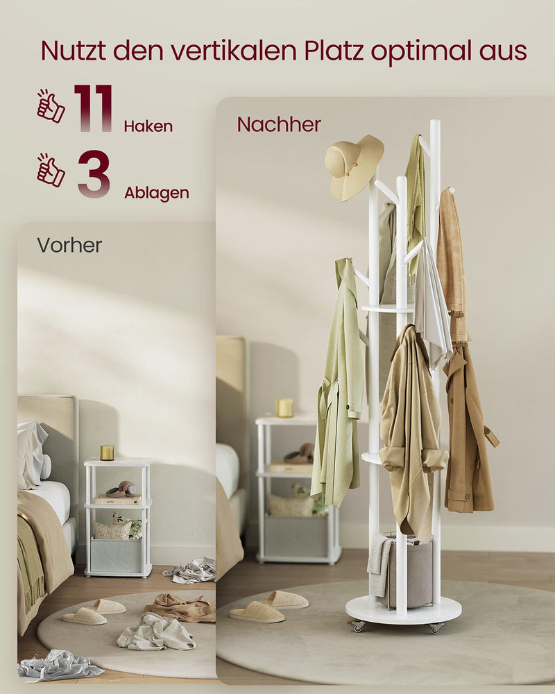 Kapstok met massief houten haken en planken 40 cm - RCR023W01