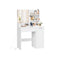 Kailyn Collectie - Kaptafel met LED-spiegel, lade en open planken 40 x 80 x 132 cm