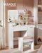 Kailyn Collectie - Kaptafel met LED-spiegel, lade en open planken 40 x 80 x 132 cm