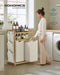 Wasmand met meerdere vakken en praktische planken 63 x 33 x 98 cm - RLH200W01