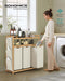 Wasmand met meerdere vakken en praktische planken 63 x 33 x 98 cm - RLH215W01