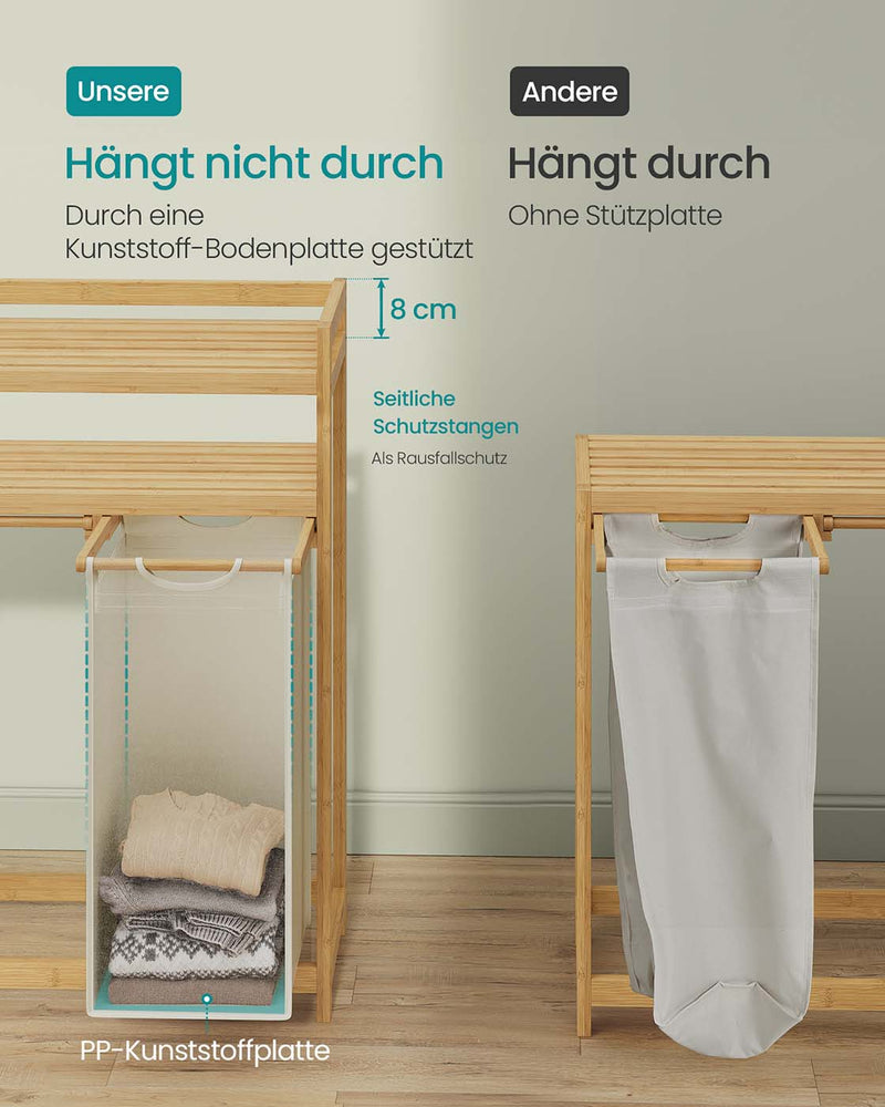 Wasmand met meerdere vakken en praktische planken 63 x 33 x 98 cm - RLH215W01