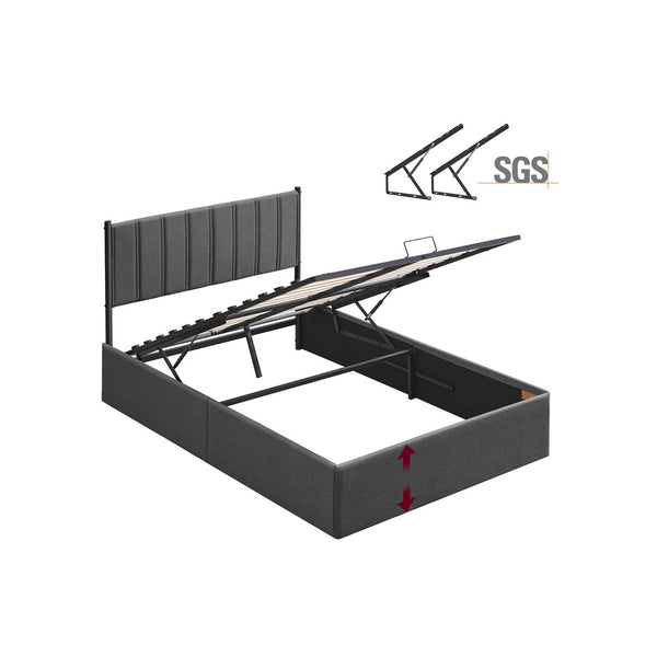 Bedframe met opvouwbare lattenbodem en opbergruimte onder het bed 160 x 200 cm - RMB614G02