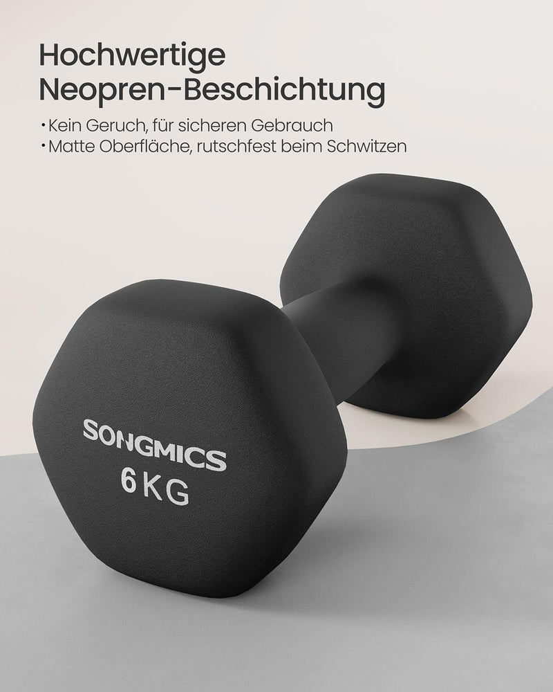 Zeshoekige halterset met neopreen coating 3 cm