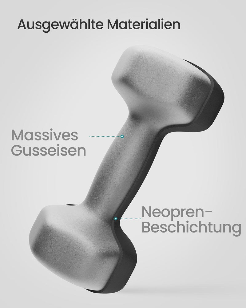 Zeshoekige halterset met neopreen coating 3 cm