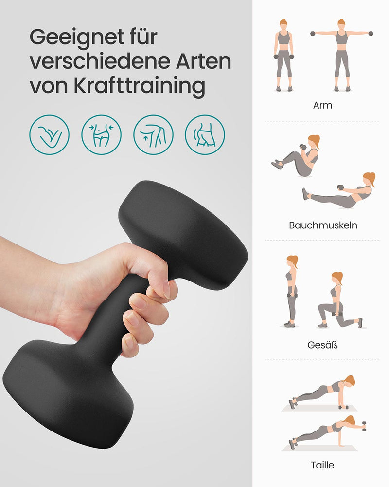 Zeshoekige halterset met neopreen coating 5 cm